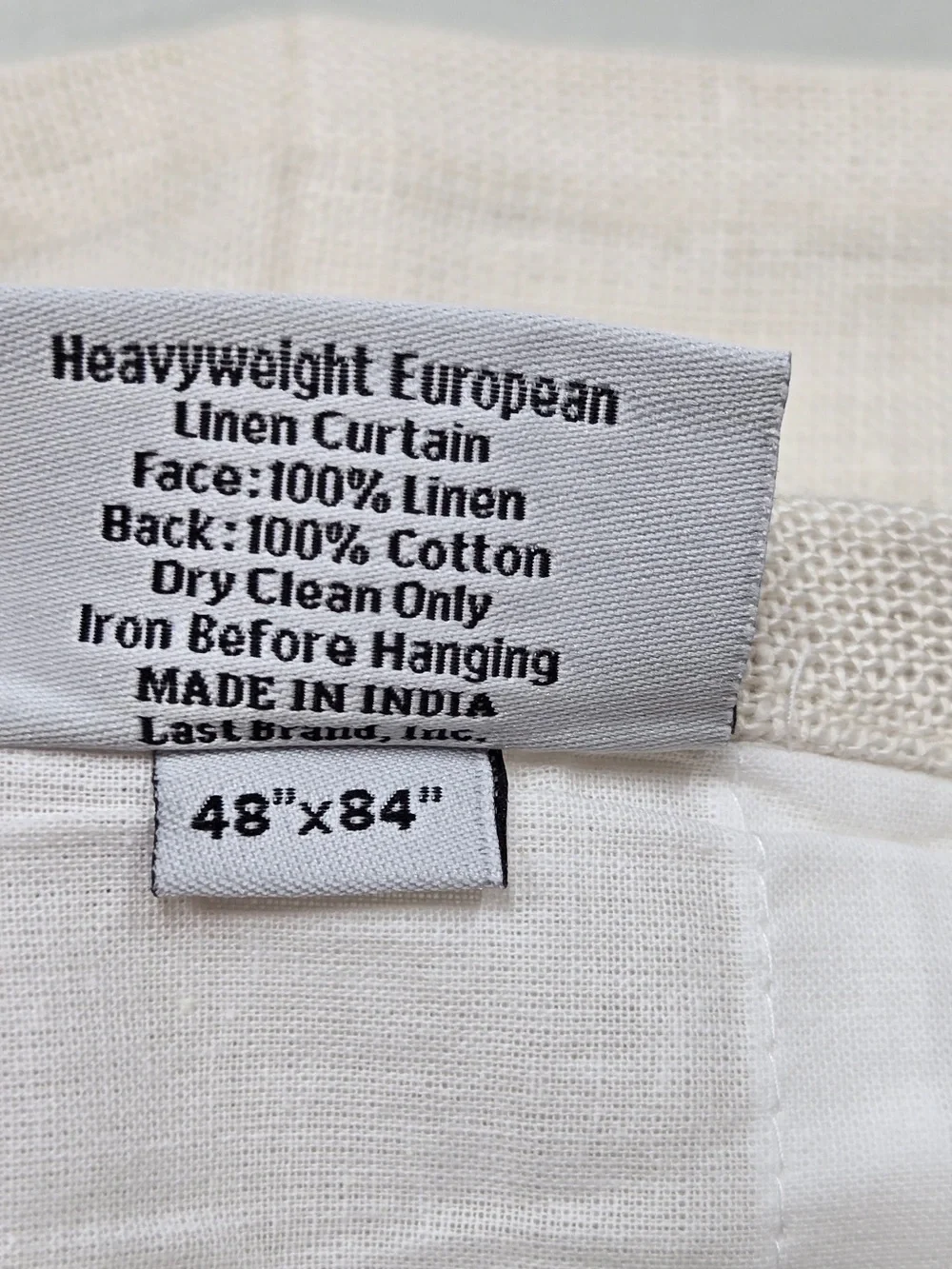 QUINCE Set Of 2 48x84 Heavyweight European Linen Curtains Sand 0182